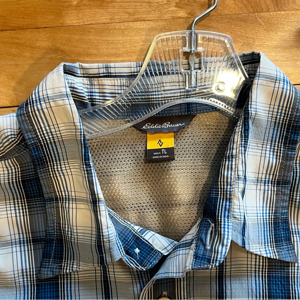 Eddie Bauer Blue Plaid Men's Shirt